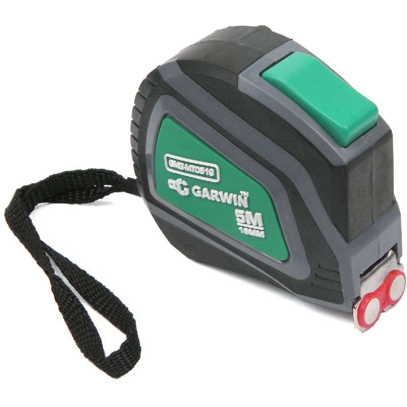 Рулетка 5 м*19 мм, эргономичная, магнитный зацеп Garwin Рулетка 5 м*19 мм, эргономичная, магнитный зацеп Garwin
