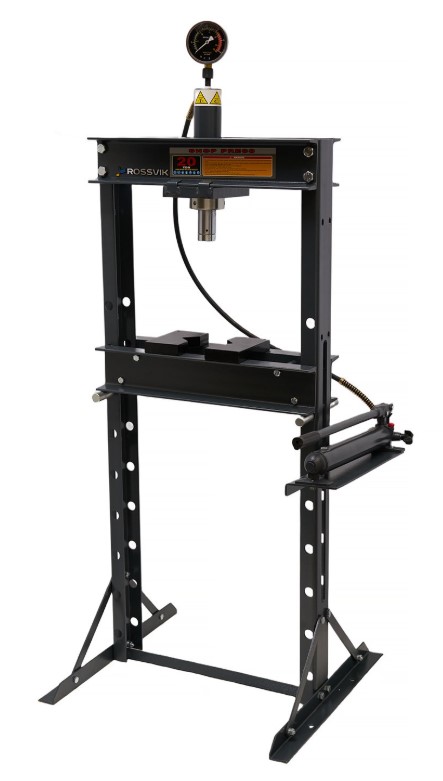 Пресс гидравлический 20 т ручной привод, серый ROSSVIK Пресс гидравлический 20 т ручной привод, серый ROSSVIK