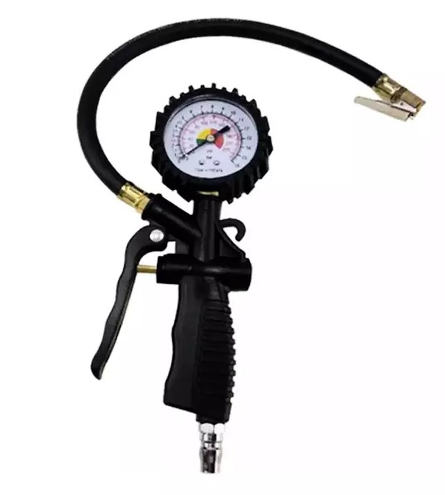 Пистолет для подкачки шин с манометром, рукав 35 см, усиленная композитная ручка ТЕХРИМ Пистолет для подкачки шин с манометром, рукав 35 см, усиленная композитная ручка ТЕХРИМ