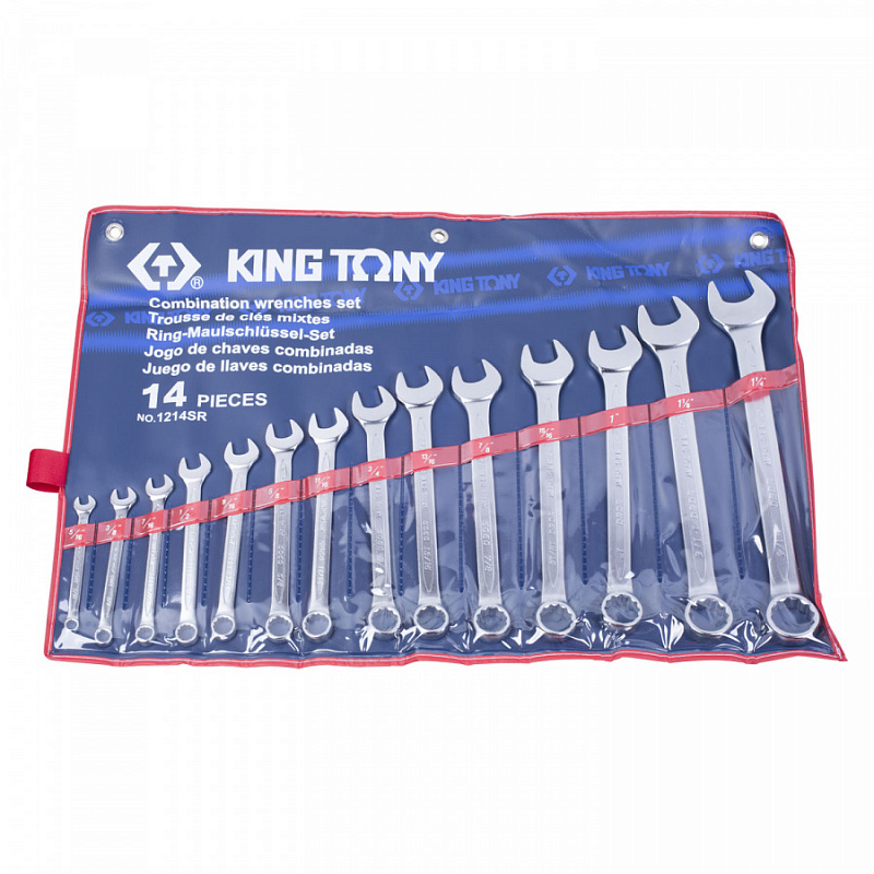 Набор ключей комбинированных 5/16"-1 1/4" (14 шт.) в сумке KING TONY 1214SR Набор ключей комбинированных 5/16"-1 1/4" (14 шт.) в сумке KING TONY 1214SR