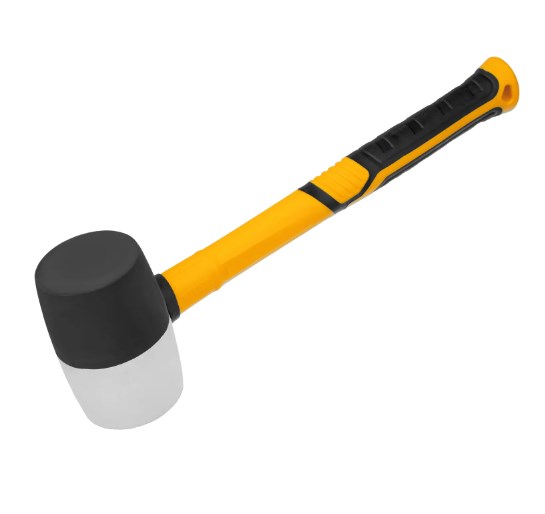 Киянка резиновая 450 гр черно-белая фибергласовая рукоятка c TPR покрытием Denzel Киянка резиновая 450 гр черно-белая фибергласовая рукоятка c TPR покрытием Denzel