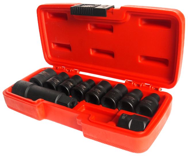 Набор головок специальных 1/2", 3/8" 5-гранных и RIBE (10шт) JTC Набор головок специальных 1/2", 3/8" 5-гранных и RIBE (10шт) JTC