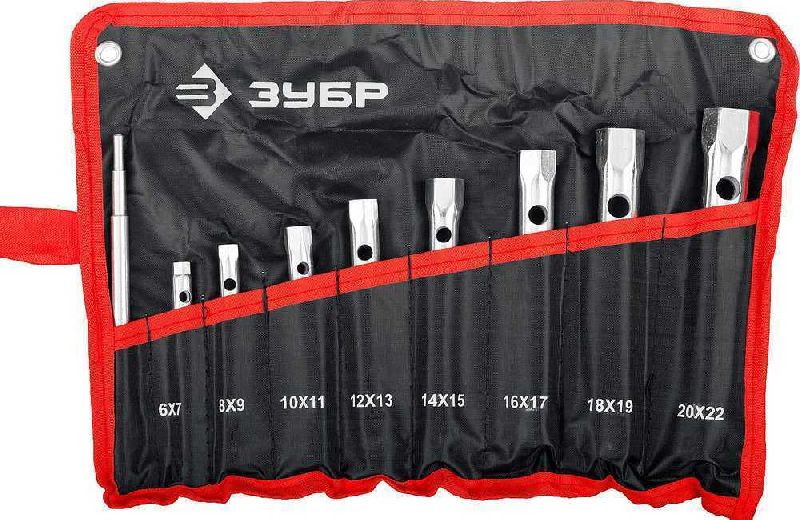 Набор ключей трубчатых 6-22 мм (9 шт) с воротком ЗУБР Набор ключей трубчатых 6-22 мм (9 шт) с воротком ЗУБР