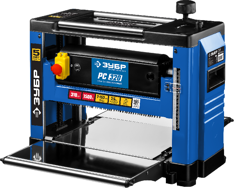 Станок рейсмусовый 1500Вт, 9000 об/мин, 2 ножа,8 м/мин ЗУБР Станок рейсмусовый 1500Вт, 9000 об/мин, 2 ножа,8 м/мин ЗУБР