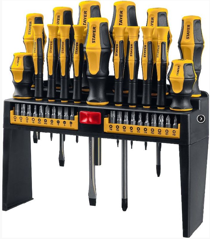Набор отверток и бит 37 предметов с держателем STAYER Hercules-PRO-37 Набор отверток и бит 37 предметов с держателем STAYER Hercules-PRO-37