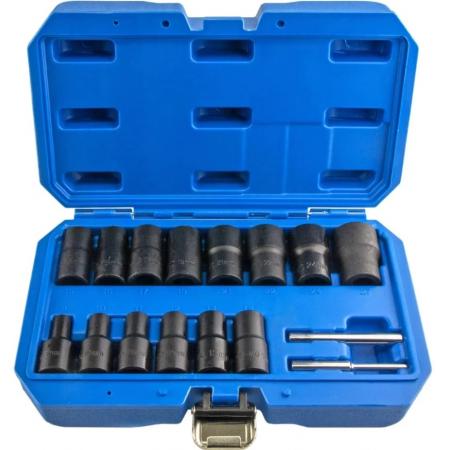 Набор головок для скругленного крепежа 1/2", 8-27 мм (16 предм) МАЯКАВТО Набор головок для скругленного крепежа 1/2", 8-27 мм (16 предм) МАЯКАВТО