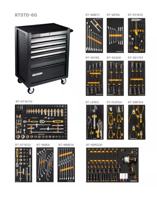 Тележка инструментальная 6 полок, 273 предм RUNTEC Standart Тележка инструментальная 6 полок, 273 предм RUNTEC Standart
