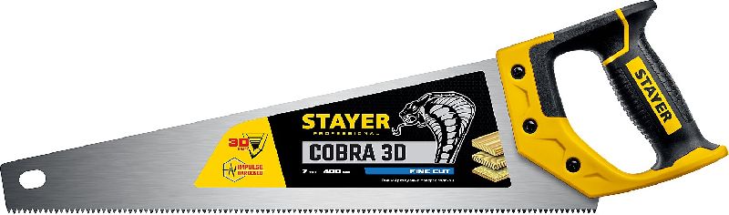 Ножовка по дереву 400 мм, 7 TPI STAYER Cobra 3D Ножовка по дереву 400 мм, 7 TPI STAYER Cobra 3D