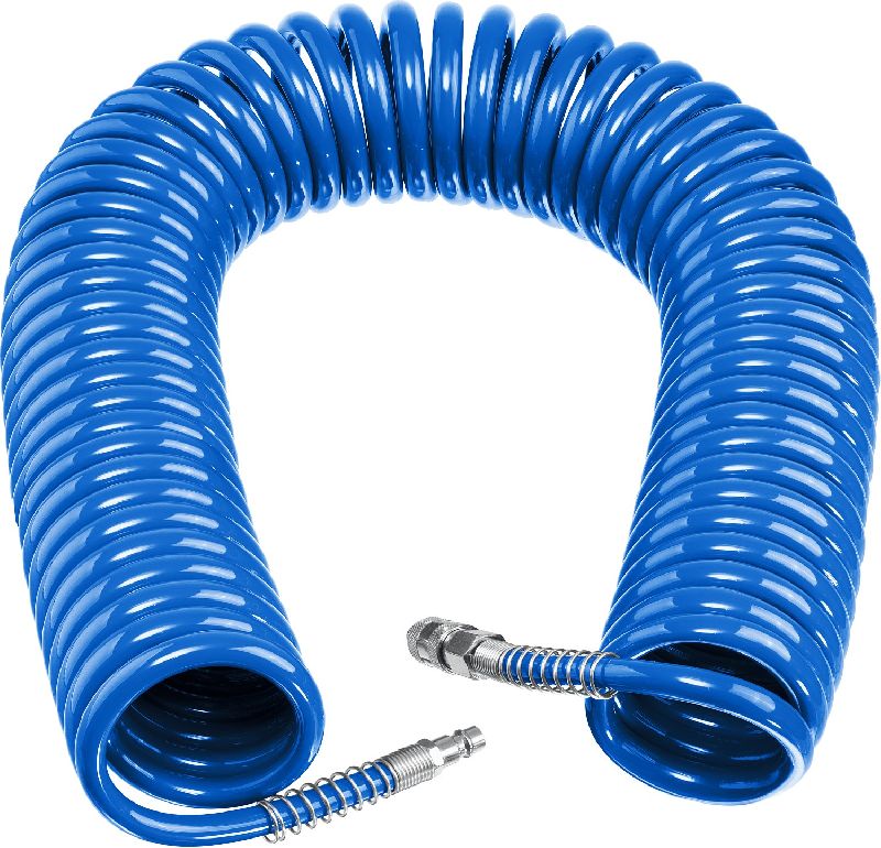 Шланг спиральный воздушный 20 м (8*12 мм) полиуретан, 15 бар, с фитингами рапид ЗУБР Профессионал Шланг спиральный воздушный 20 м (8*12 мм) полиуретан, 15 бар, с фитингами рапид ЗУБР Профессионал