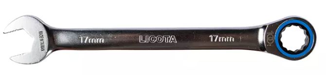 Ключ комбинированный трещоточный 17 мм 100 зубьев CrV Licota