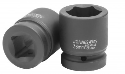 Головка торцевая ударная 1" 36 мм, 6 гр., CrMo Jonnesway S03A8136 Головка торцевая ударная 1" 36 мм, 6 гр., CrMo Jonnesway S03A8136