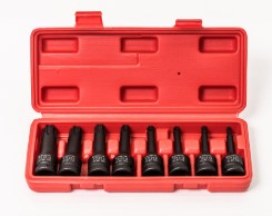 Набор насадок ударных 1/2" TORX T30-T80 (8 предм) ROSSVIK Набор насадок ударных 1/2" TORX T30-T80 (8 предм) ROSSVIK