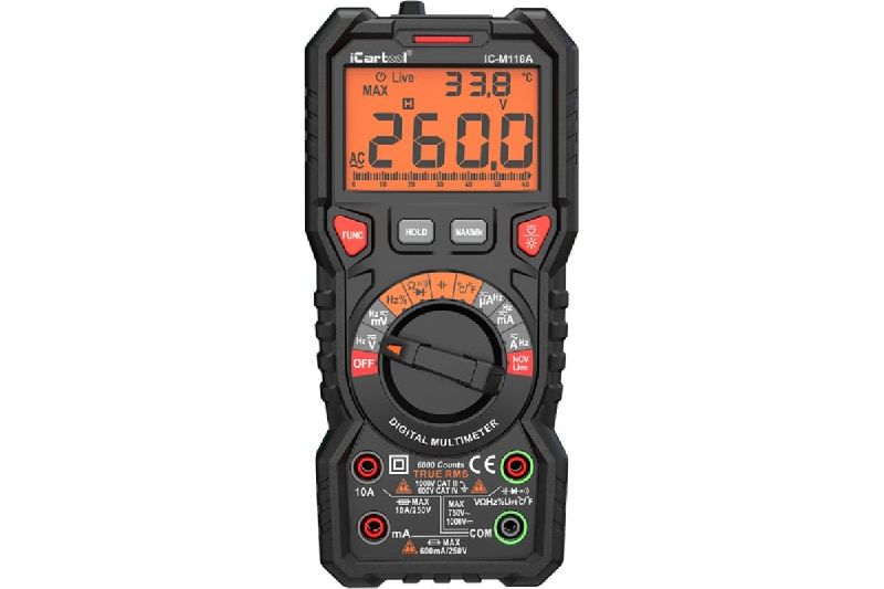 Мультиметр цифровой CATIII 1000V, СATIV 600V, TrueRMS, AC/DC iCartool IC-M118A IC-M118A купить в Новосибирске. В наличии в Мидас