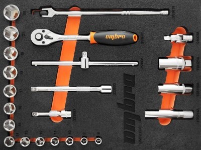 Набор головок торцевых 8-22 мм (3/8") 6 гр., 23 предм., в ложементе EVA Ombra OMT23STE Набор головок торцевых 8-22 мм (3/8") 6 гр., 23 предм., в ложементе EVA Ombra OMT23STE