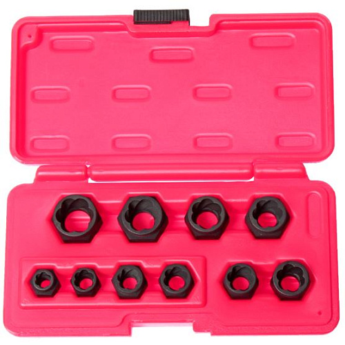 Набор головок для скругленного крепежа 8-19 мм (10 предм) под ключ JTC Набор головок для скругленного крепежа 8-19 мм (10 предм) под ключ JTC