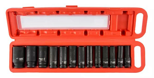 Набор головок торцевых ударных глубоких 10-32 мм (1/2") 6 гр., 13 предм. в кейсе GARWIN Набор головок торцевых ударных глубоких 10-32 мм (1/2") 6 гр., 13 предм. в кейсе GARWIN