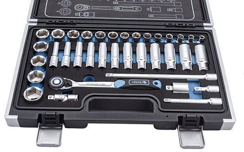 Набор головок торцевых 6-24 мм (3/8") 6 гр., 36 предм. HOEGERT Набор головок торцевых 6-24 мм (3/8") 6 гр., 36 предм. HOEGERT