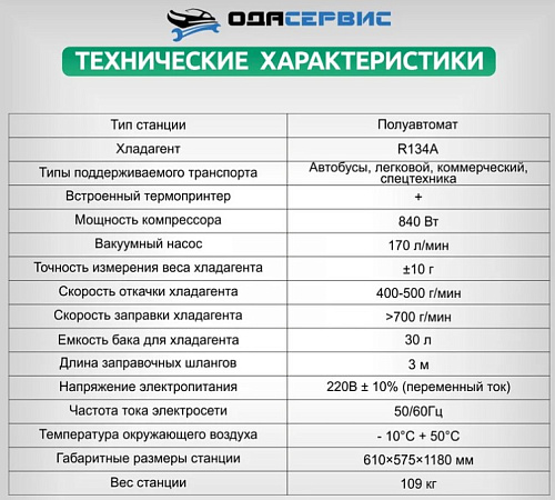 Установка для заправки кондиционеров полуавтомат для грузовых авто R134 ОДА Сервис Установка для заправки кондиционеров полуавтомат для грузовых авто R134 ОДА Сервис