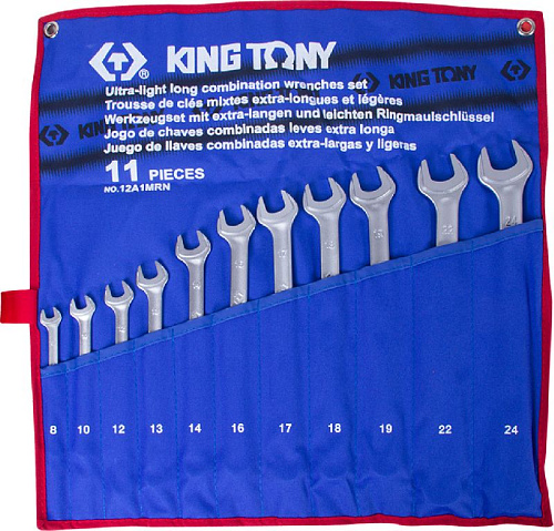 Набор ключей комбинированных удлиненных 8-24 мм (11 шт.) KING TONY 12A1MRN Набор ключей комбинированных удлиненных 8-24 мм (11 шт.) KING TONY 12A1MRN
