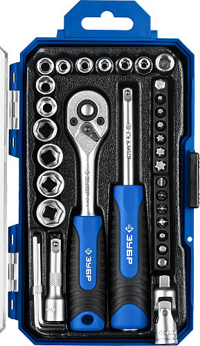 Набор инструмента 35 предм. (1/4") ЗУБР Компакт-35 Набор инструмента 35 предм. (1/4") ЗУБР Компакт-35