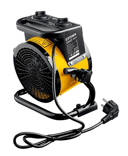 Пушка тепловая электрическая 2 кВт, 220 В металлокерамический нагреватель STEHER Пушка тепловая электрическая 2 кВт, 220 В металлокерамический нагреватель STEHER