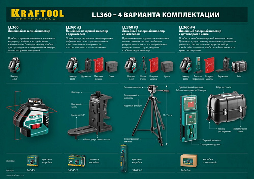 Нивелир лазерный KRAFTOOL LL360 #4 Нивелир лазерный KRAFTOOL LL360 #4