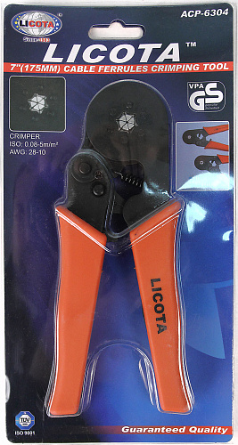 Пресс-клещи шестигранные для опрессовки изолированных наконечников 0,08-5 мм² Licota Пресс-клещи шестигранные для опрессовки изолированных наконечников 0,08-5 мм² Licota