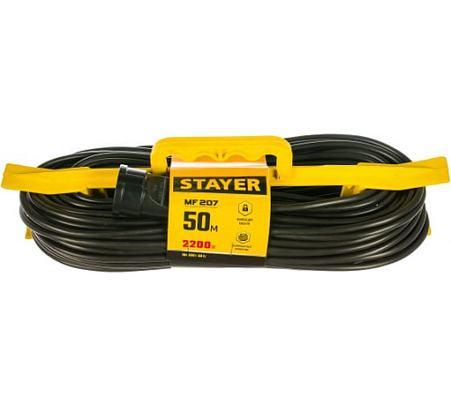 Удлинитель на рамке ПВС 50 м, 1 гнездо, 2*0,75 кв.мм, 2200Вт STAYER MASTER MF 207 Удлинитель на рамке ПВС 50 м, 1 гнездо, 2*0,75 кв.мм, 2200Вт STAYER MASTER MF 207