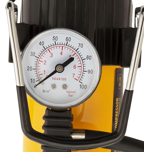 Компрессор автомобильный 7 атм, 35 л/мин, 3 насадки Denzel DС-20 Компрессор автомобильный 7 атм, 35 л/мин, 3 насадки Denzel DС-20