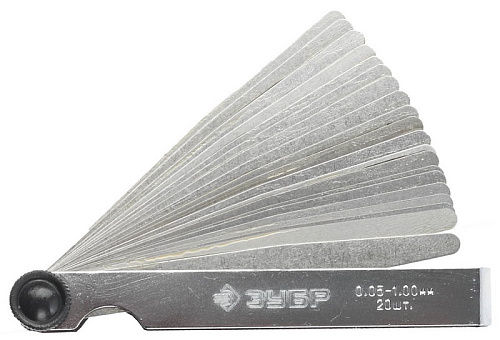 Набор щупов 0,05-1,00 мм (20 шт.) ЗУБР Набор щупов 0,05-1,00 мм (20 шт.) ЗУБР