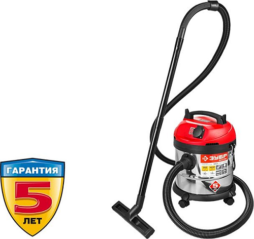 Пылесос 20 л, 1400 Вт сухая и влажная уборка, корпус из нержавеющей стали ПУ-20-1400 М3 ЗУБР Пылесос 20 л, 1400 Вт сухая и влажная уборка, корпус из нержавеющей стали ПУ-20-1400 М3 ЗУБР