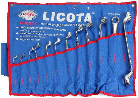 Набор ключей накидных 6-32 мм (12 шт.) CrV в сумке-скрутке Licota Набор ключей накидных 6-32 мм (12 шт.) CrV в сумке-скрутке Licota
