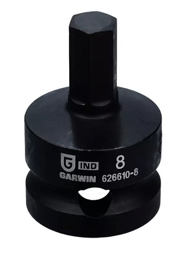 Головка торцевая ударная HEX 1/2" H 8 мм L=38 мм Garwin Головка торцевая ударная HEX 1/2" H 8 мм L=38 мм Garwin