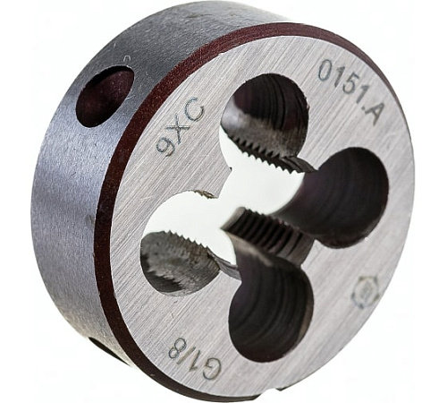 Плашка труб. цил. G 1 1/8" 9ХС Волжский инструмент Плашка труб. цил. G 1 1/8" 9ХС Волжский инструмент