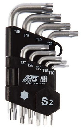 Набор ключей TORX угловых Т10-Т50 (9 шт) JTC Набор ключей TORX угловых Т10-Т50 (9 шт) JTC