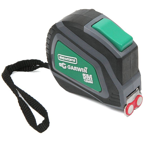 Рулетка 5 м*19 мм, эргономичная, магнитный зацеп Garwin Рулетка 5 м*19 мм, эргономичная, магнитный зацеп Garwin