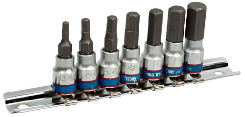 Набор головок торцевых со вставками 1/4", HEX, H3-H10 мм 7 предм. 37 мм на линейке KING TONY 2127PR Набор головок торцевых со вставками 1/4", HEX, H3-H10 мм 7 предм. 37 мм на линейке KING TONY 2127PR