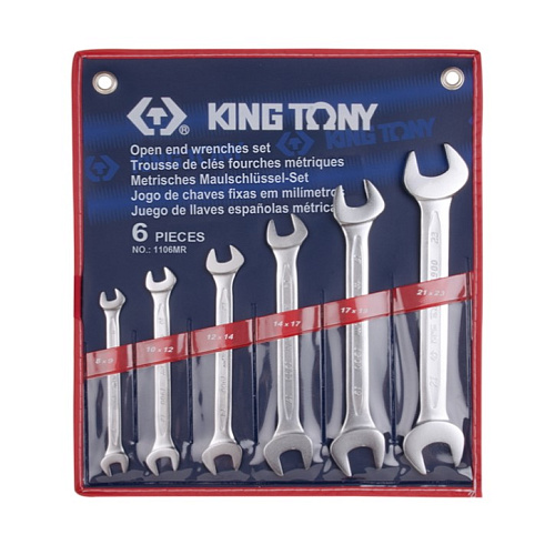 Набор ключей рожковых 8-22 мм (6 шт) в сумке-скрутке KING TONY Набор ключей рожковых 8-22 мм (6 шт) в сумке-скрутке KING TONY