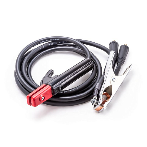 Кабели сварочные 200 А, длина 2 м, разьем 25 мм2, электрододержатель, зажим FoxWeld Кабели сварочные 200 А, длина 2 м, разьем 25 мм2, электрододержатель, зажим FoxWeld