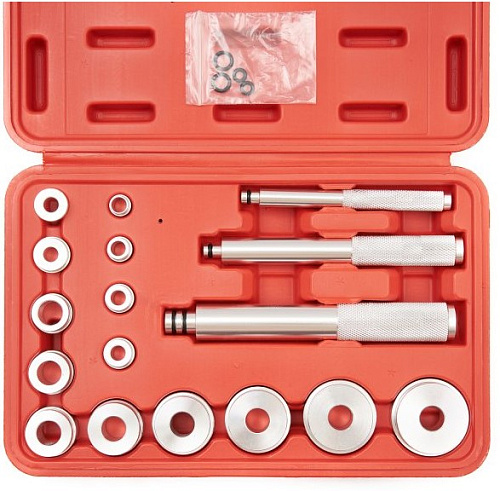 Набор оправок для запресовки сальников, подшипников, салентблоков 17 предм ROSSVIK Набор оправок для запресовки сальников, подшипников, салентблоков 17 предм ROSSVIK