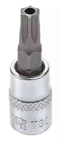 Головка торцевая со вставкой torx с отверстием 1/4" T30H, 37 мм Licota Головка торцевая со вставкой torx с отверстием 1/4" T30H, 37 мм Licota