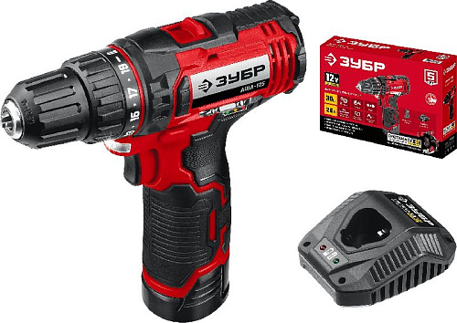Дрель-шуруповерт аккумуляторная 12 В, 30 Нм, 1*2 Ач ЗУБР Мастер Дрель-шуруповерт аккумуляторная 12 В, 30 Нм, 1*2 Ач ЗУБР Мастер