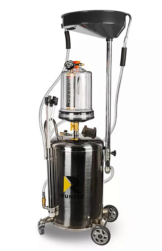 Установка маслосборная 80 л с колбой, воронкой и щупами, нержавейка RUNTEC RT-SS0582 Установка маслосборная 80 л с колбой, воронкой и щупами, нержавейка RUNTEC RT-SS0582