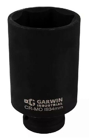 Головка торцевая ударная глубокая 1/2" 34 мм, 6 гр. GARWIN Головка торцевая ударная глубокая 1/2" 34 мм, 6 гр. GARWIN