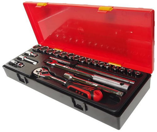 Набор головок торцевых 6-22 мм (3/8") 6 гр, 23 предм, ложемент-кейс JTC Набор головок торцевых 6-22 мм (3/8") 6 гр, 23 предм, ложемент-кейс JTC