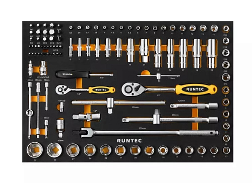 Тележка инструментальная 12 полок, 313 предм, деревянная столешница RUNTEC Performance Тележка инструментальная 12 полок, 313 предм, деревянная столешница RUNTEC Performance