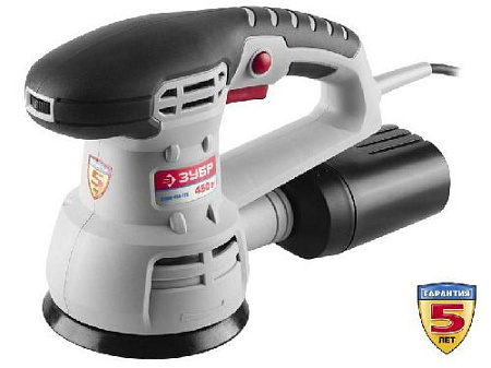 Шлифмашина эксцентриковая 125 мм, 450 Вт, 13000 об/мин ЗУБР Шлифмашина эксцентриковая 125 мм, 450 Вт, 13000 об/мин ЗУБР