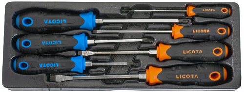 Набор отверток 7 шт профессиональных в ложементе ПВХ Licota Набор отверток 7 шт профессиональных в ложементе ПВХ Licota