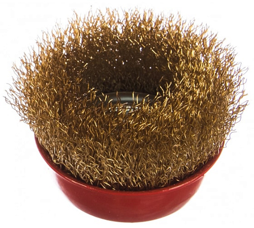 Щетка чашечная 65 мм/М14, витая латунир. проволока MATRIX Щетка чашечная 65 мм/М14, витая латунир. проволока MATRIX