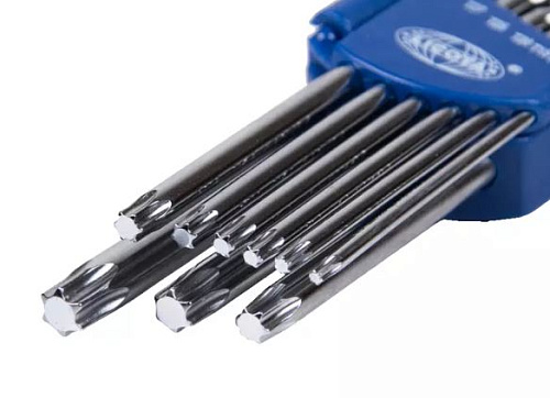Набор ключей TORX угловых Т10-Т50 (9 шт) экстрадлинные Licota Набор ключей TORX угловых Т10-Т50 (9 шт) экстрадлинные Licota
